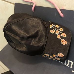 Shiny Y2K baseball cap hat with flowers. Adjustable back. Perfect condition